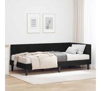 vidaXL Struttura Letto Angolare con Materasso 2 pcs Nero Velluto