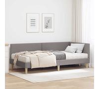 vidaXL Struttura Letto Angolare con Materasso 2 pcs Talpa Tessuto