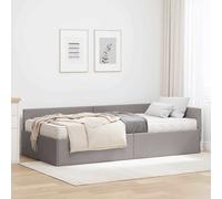 vidaXL Struttura Letto Angolare con Materasso 2 pcs Talpa Tessuto