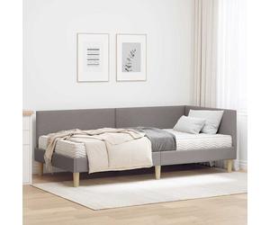 vidaXL Struttura Letto Angolare con Materasso 2 pcs Talpa Tessuto