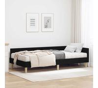 vidaXL Struttura Letto Angolare con Materasso 2 pcs Verde Tessuto