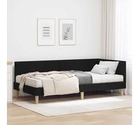 vidaXL Struttura Letto Angolare con Materasso 2 pcs Verde Tessuto