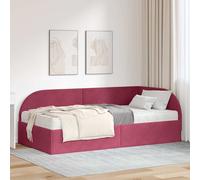 vidaXL Struttura Letto Angolare con Materasso 2 pcs Verde Velluto