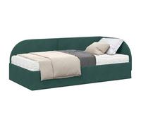 vidaXL Struttura Letto Angolare con Materasso 2 PCS Verde Velluto,