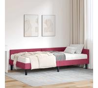 vidaXL Struttura Letto Angolare con Materasso 2 pcs Verde Velluto