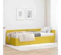 vidaXL Struttura Letto Angolare con Materasso 2 pcs Verde Velluto