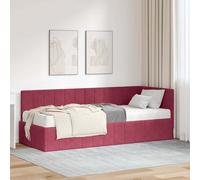 vidaXL Struttura Letto Angolare con Materasso 2 pcs Verde Velluto