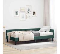 vidaXL Struttura Letto Angolare con Materasso 2 pcs Verde Velluto