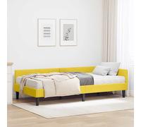 vidaXL Struttura Letto Angolare con Materasso 2 pz Giallo Velluto
