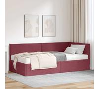 vidaXL Struttura Letto Angolare con Materasso 2 pz Grigio Velluto