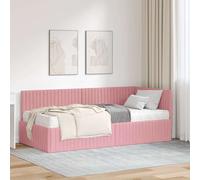 Struttura Letto Angolare con Materasso 2 pcs Grigio Velluto