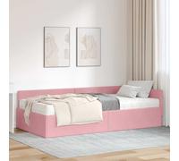 vidaXL Struttura Letto Angolare con Materasso 2 pz Rosa 80 x 200 cm