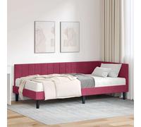 vidaXL Struttura Letto Angolare con Materasso 2 pz Rosso Vino