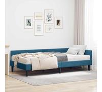 vidaXL Struttura Letto Angolare con Materasso Altro 2 pcs Blu Velluto