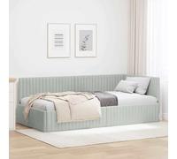vidaXL Struttura Letto angolare in Velluto, Moderna e Morbida al Tatto. È Elegante, con testiera a Listelli fissi montata a Parete. Ha Un Design Minimalista e Un Tocco di Lusso.