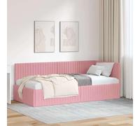 vidaXL Struttura Letto Angolare in Velluto - Piattaforma Moderna con Testiera Fissa. Perfetta per Una Camera da Letto Elegante e Minimalista, con Un Tocco Morbido e Contemporaneo.
