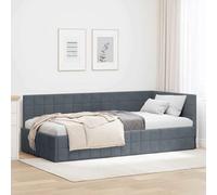 vidaXL Struttura Letto Angolare per la tua camera da letto - Letti moderni e solidi, perfetti per una vita urbana. Supporto robusto con testiera in velluto montata a muro.