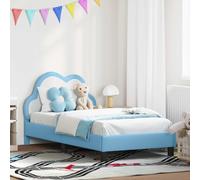 vidaXL Struttura letto bambini con testata Blu 80 x 160 cm PU