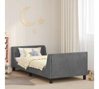 vidaXL Struttura letto bambini con testata Grigio scuro 80 x 200 cm