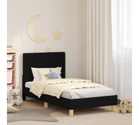 vidaXL Struttura Letto Bambini con Testata Nero 80 x 160 cm Tessuto, Mobili per Camera da Letto, Letto Moderno, Spazio per Dormire Funzionale, testiera innovativa e Resistente