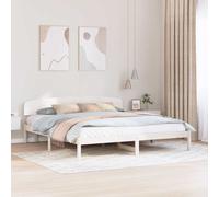 vidaXL Struttura Letto Bianca con Testiera 180x200 cm in Legno Massello di Pino