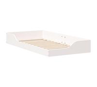 vidaXL Struttura letto bianca in legno di pino massello 75 x 190 cm, con finitura opaca e un cassetto per riporre le cose sotto. Arredamento moderno per la camera da letto, facili da montare in due.