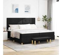 vidaXL Struttura Letto con Bottoni Trapuntati per Adulti | Design Stile in Tessuto Nero Spazioso 200 x cm Robusta Costruzione in Legno e Tessuto Peso Max 250 kg Facile da Assemblare Arredo Camera da