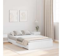 vidaXL Struttura Letto da Storage Bianca in Legno - Design Minimalista con Ampi Cassetti Sotto 120x190 cm, Facile da Assemblare. Mobili da Letto Moderni e Salvaspazio.