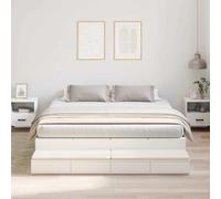 vidaXL Struttura letto con contenitore Bianco 180 cm Legno multistrato