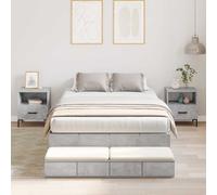 vidaXL Struttura letto con contenitore con cassetto Grigio cemento