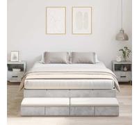 vidaXL Struttura letto con contenitore con cassetto Grigio cemento
