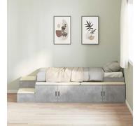 vidaXL Struttura letto con contenitore con cassetto Grigio cemento