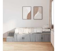 vidaXL Struttura letto con contenitore con cassetto Grigio sonoma