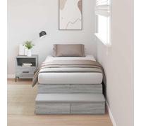 vidaXL Struttura letto con contenitore con cassetto Grigio sonoma