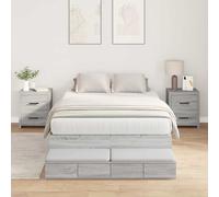 vidaXL Struttura letto con contenitore con cassetto Grigio sonoma