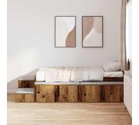 vidaXL Struttura letto con contenitore con cassetto Legno vecchio
