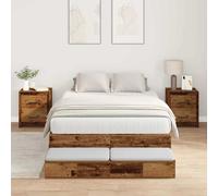 vidaXL Struttura letto con contenitore con cassetto Legno vecchio