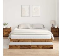 vidaXL Struttura letto con contenitore con cassetto Legno vecchio