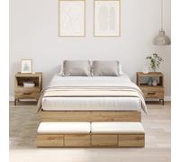vidaXL Struttura letto con contenitore con cassetto rovere artigianale