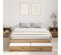 vidaXL Struttura letto con contenitore con cassetto rovere artigianale