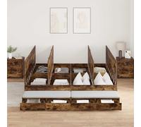 vidaXL Struttura letto con contenitore con cassetto Rovere fumé