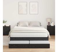 vidaXL Struttura letto con contenitore con cassetto Rovere Nero 140 cm