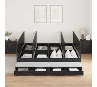 vidaXL Struttura letto con contenitore con cassetto Rovere Nero 180 cm