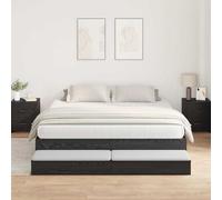 vidaXL Struttura letto con contenitore con cassetto Rovere Nero 200 cm