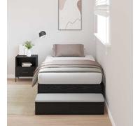 vidaXL Struttura letto con contenitore con cassetto Rovere Nero 75 cm