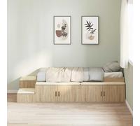 vidaXL Struttura letto con contenitore con cassetto Rovere Sonoma