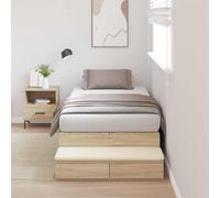 vidaXL Struttura letto con contenitore con cassetto Rovere Sonoma