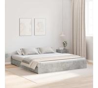 vidaXL Struttura letto con contenitore Grigio cemento 180 x 200 cm