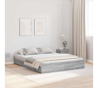 vidaXL Struttura letto con contenitore Grigio sonoma 150 x 200 cm