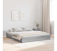 vidaXL Struttura letto con contenitore Grigio sonoma 200 x 200 cm